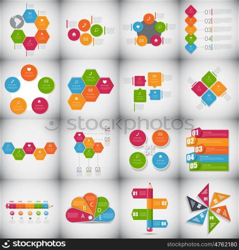 Collection of Infographic Templates for Business Vector Illustration. EPS10. Collection of Infographic Templates for Business Vector Illustration