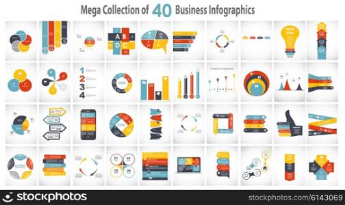 Collection of Infographic Templates for Business Vector Illustration. EPS10