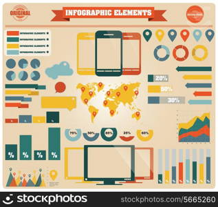 Collection of infographics elements, vector