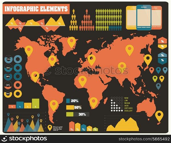 Collection of infographics elements, vector