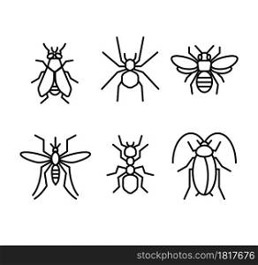 collection of Insect lines icon vector illustration