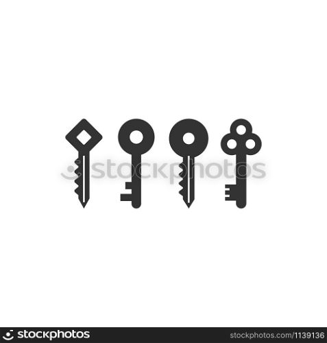 Collection of keys logo icon graphic design template illustration. Collection of keys logo icon graphic design template