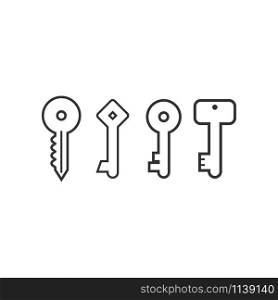 Collection of keys logo icon graphic design template illustration. Collection of keys logo icon graphic design template