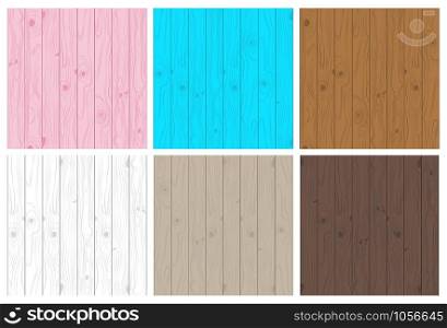 Collection of light and dark wooden texture seamless pattern set - Vector illustration.