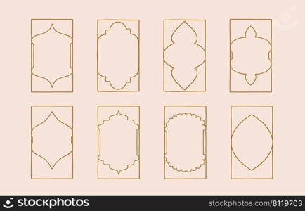 Collection of line design with shape,frame.Editable vector illustration for social media,icon