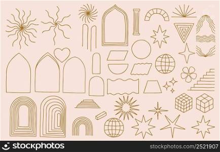Collection of line design with window,door,arch.Editable vector illustration for website, sticker, tattoo,icon