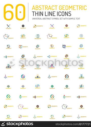 Collection of linear business logos abstract universal shapes - clean modern geometric symbols, branding logotype company emblem ideas and business identity