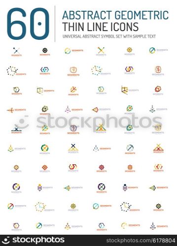 Collection of linear business logos abstract universal shapes - clean modern geometric symbols, branding logotype company emblem ideas and business identity