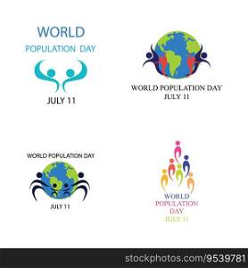 collection of logos and symbols for world population day
