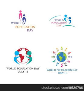 collection of logos and symbols for world population day