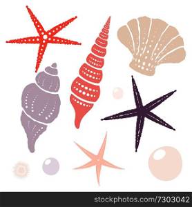 Collection of marine isolated vector design elements. Eps 10