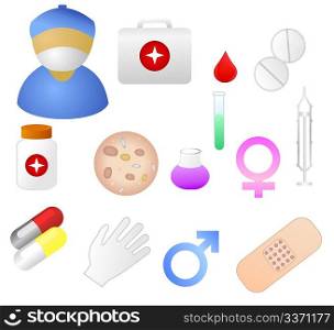 collection of medical themed icons. Vector