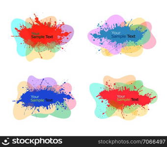 Collection of modern colorful abstract watercolor banners. Vector illustration