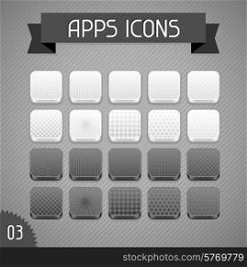 Collection of monochrome apps icons. Set 3.
