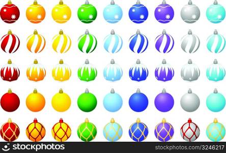 Collection of New Year&acute;s balls for your design