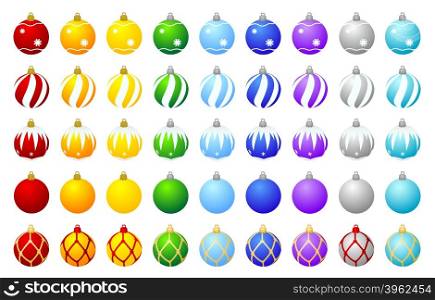 Collection of New Year&rsquo;s balls for your design