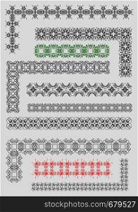 Collection of Ornamental Rule Lines and corners in Different Design styles. Vector illustration