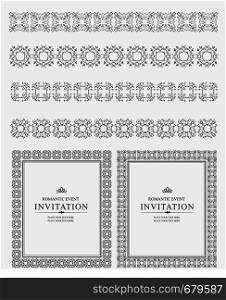 Collection of Ornamental Rule Lines and frames in Different Design styles. Vector illustration