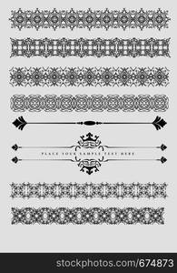 Collection of Ornamental Rule Lines in Different Design styles