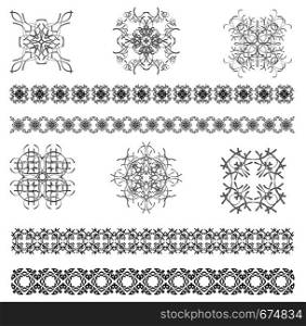 Collection of Ornamental Rule Lines in Different Design styles. Vector