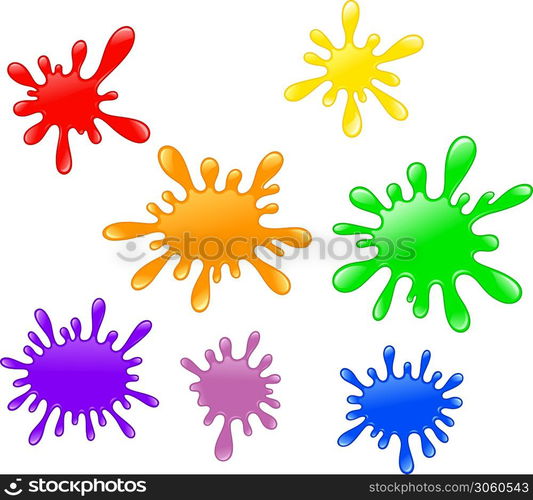 Collection of paint splash. Isolated on white background