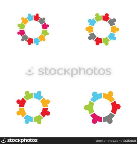 Collection Of People Icons In Circle - Vector Concept Engagement, Togetherness