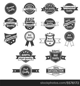 Collection of premium quality best choise and guaranteed satisfaction product price labels isolated vector illustration