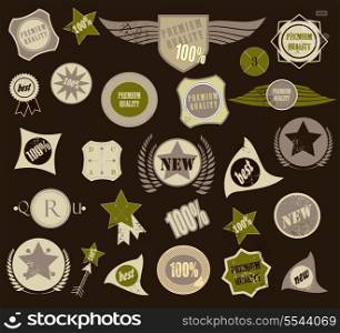 Collection of retro vintage labels. Vector illustration.