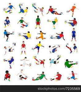 Collection of soccer players, Vector illustration template design