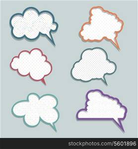 Collection of speech bubbles with polka dot designs