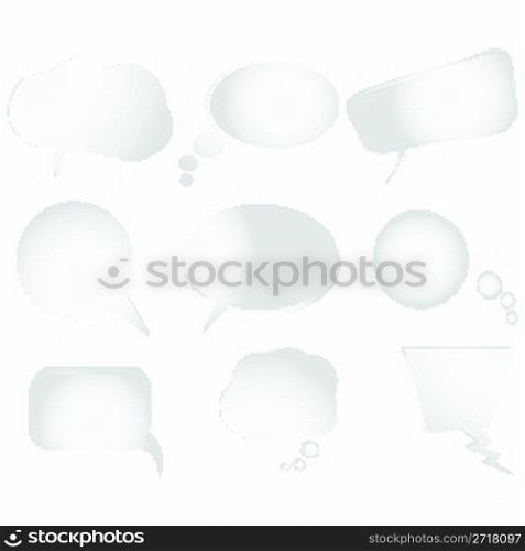 Collection of stylized text bubbles, vector isolated objects on white, more bubbles in my gallery