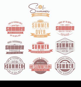 Collection of summer sales related vintage labels