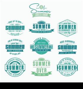Collection of summer sales related vintage labels