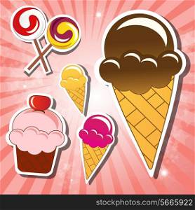 Collection of sweets, vector
