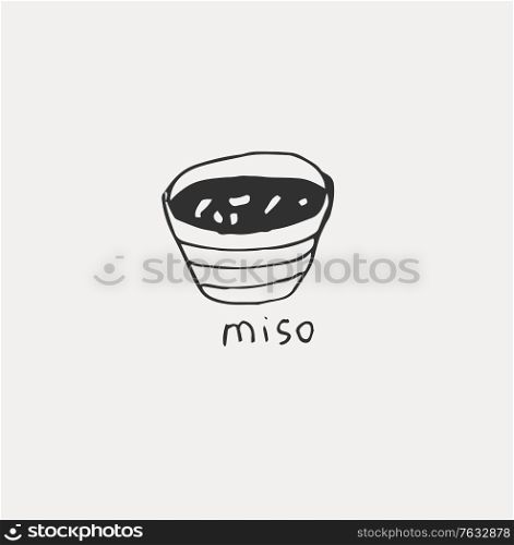 Collection of the different japanese food. Hand drawn line art set of the food icon. Collection of the different japanese food. Hand drawn line art set of the food