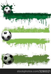Collection of three grunge style football banners