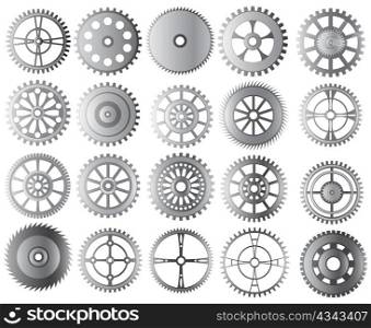 collection of twenty different design vector gears. eps8