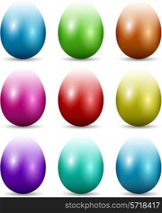 Collection of various colourful Easter eggs
