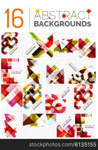 Collection of various multipurpose modern abstract backgrounds, geometric style