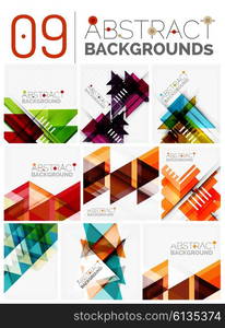 Collection of various multipurpose modern abstract backgrounds, geometric style