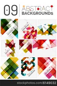 Collection of various multipurpose modern abstract backgrounds, geometric style