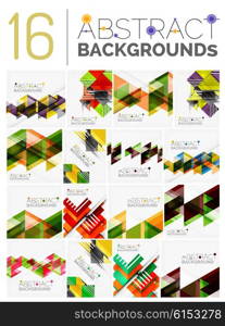 Collection of various multipurpose modern abstract backgrounds, geometric style