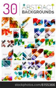 Collection of various multipurpose modern abstract backgrounds, geometric style