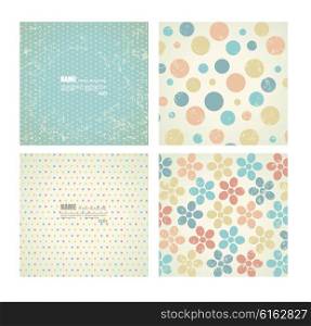 Collection of vector backgrounds in retro style.Can bu use for covers, posters, flyers, banners with hand drawn textures and retro pattern design.