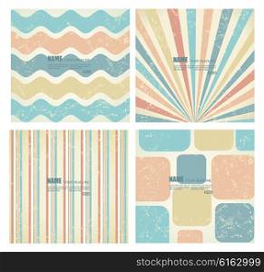 Collection of vector backgrounds in retro style.Can bu use for covers, posters, flyers, banners with hand drawn textures and retro pattern design.