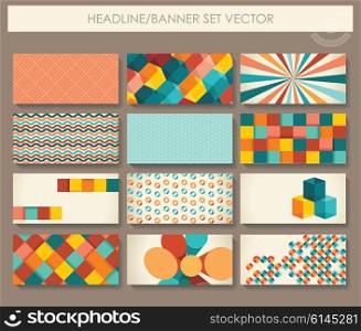 Collection of vector banners in retro style.