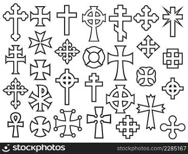 Collection of vector crosses  