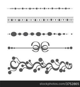 Collection of vector design elements. Classic vintage floral ornaments for cards, banners and retro designs