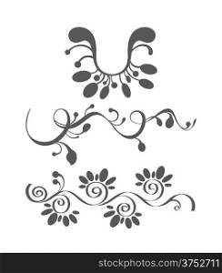 Collection of vector design elements. Classic vintage floral ornaments for cards, &#xA;banners and retro designs&#xA;
