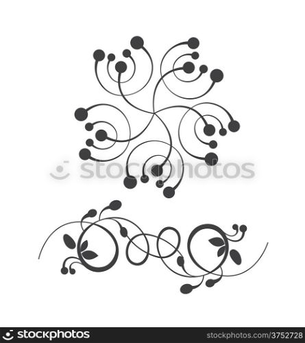 Collection of vector design elements. Classic vintage floral ornaments for cards, &#xA;banners and retro designs&#xA;